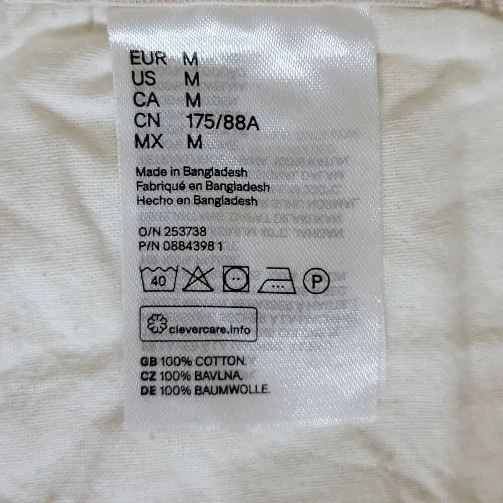 NWT H&M Size M Regular Fit Cotton Pants High Rise Straight Elastic Adjustable
